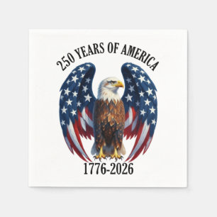 Servilleta De Papel Águila Americana Patriótica 250 Años 1776-2026