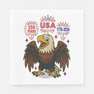 Servilleta De Papel Águila calva con fuegos artificiales - Estados Uni
