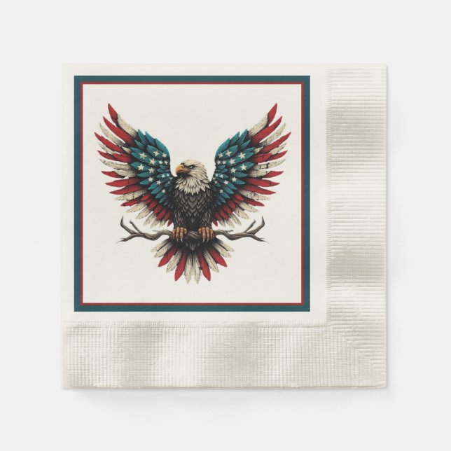 Servilleta De Papel Águila calva norteamericana/estadounidense patriót (Anverso)