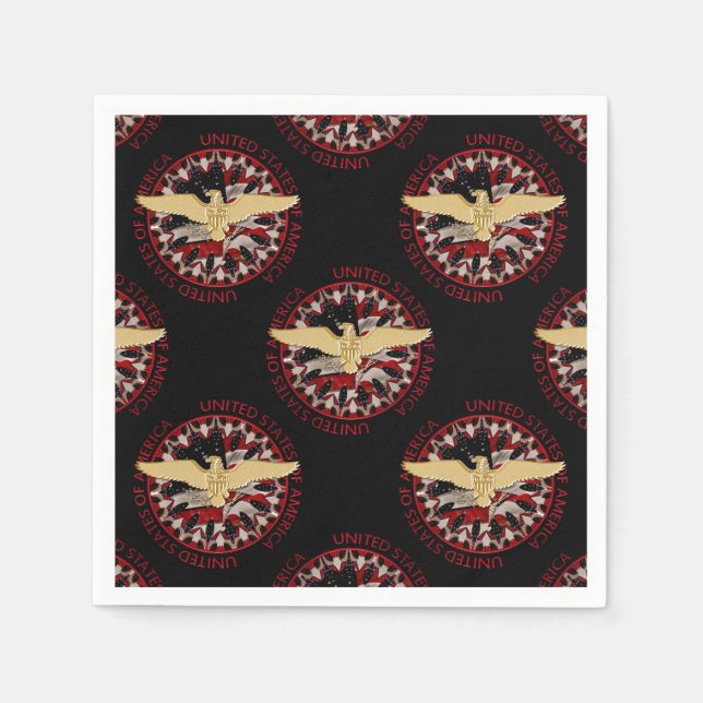 Servilleta De Papel Águila de oro de EE.UU. y Napkin de papel negro co (Anverso)