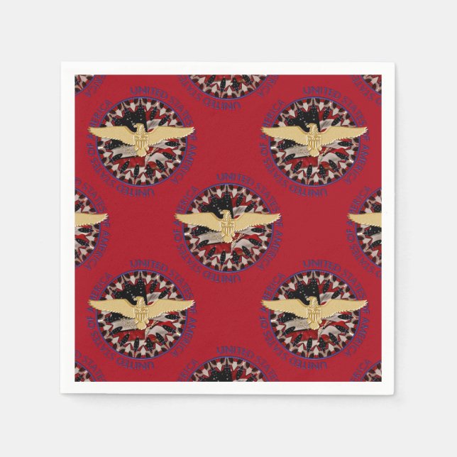Servilleta De Papel Águila de oro de EE.UU. y Napkin de papel rojo con (Anverso)