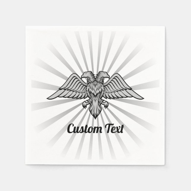 Servilleta De Papel Águila gris con dos toallas de cabeza (Anverso)