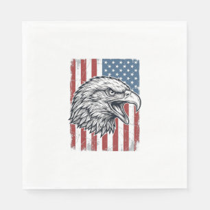 Servilleta De Papel Águila Patriótica Bandera Americana Grabado Vintag