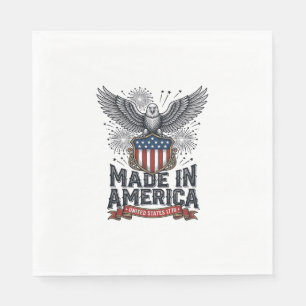 Servilleta De Papel Águila Patriótica Hecha en América Vintage