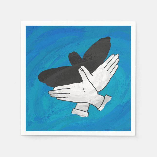 Servilleta De Papel Águila Sombra Sobre El Azul (Anverso)