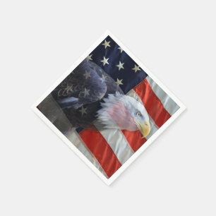 Servilleta De Papel Águila y bandera de Estados Unidos