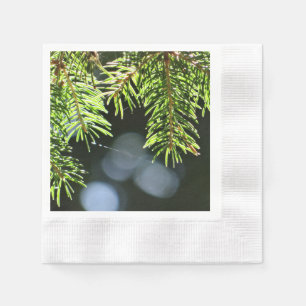 Servilleta De Papel Agujas de pino con bokeh