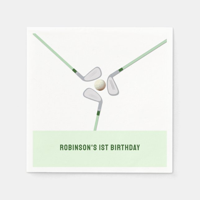 Servilleta De Papel Agujero moderno en un golf de Par-tee Cumpleaños (Anverso)