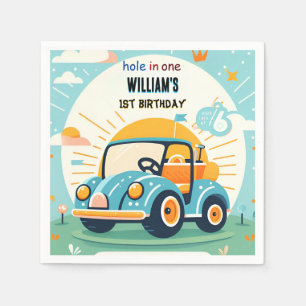 Servilleta De Papel ahora chico lindo hoyo de golf en un primer cumple
