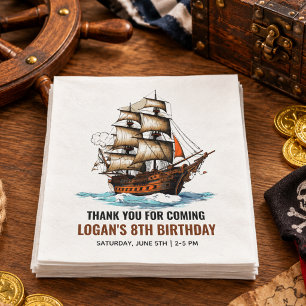 Servilleta De Papel ¡Ahoy! Barco Pirata Cumpleaños 8 