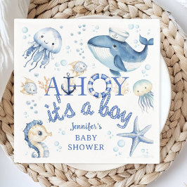 Servilleta De Papel Ahoy es un Baby Shower de Boy Nautical