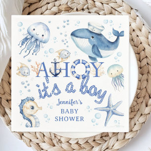 Servilleta De Papel Ahoy es un Baby Shower de Boy Nautical
