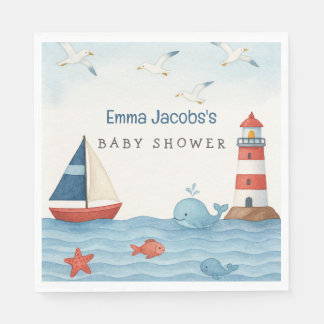 Servilleta De Papel Ahoy es un Baby Shower de Boy Nautical