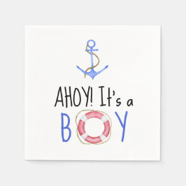 Servilleta De Papel ¡Ahoy es un chico! Baby Shower naumático