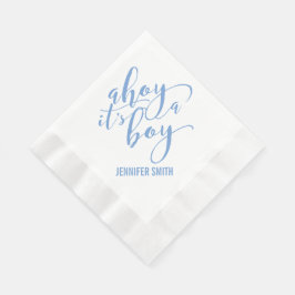 Servilleta De Papel Ahoy es un chico Nautical Baby Shower Sip y See