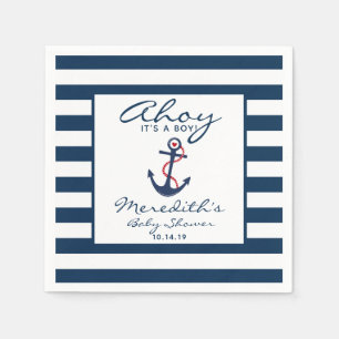 Servilleta De Papel Ahoy es un muchacho náutico Baby Shower del