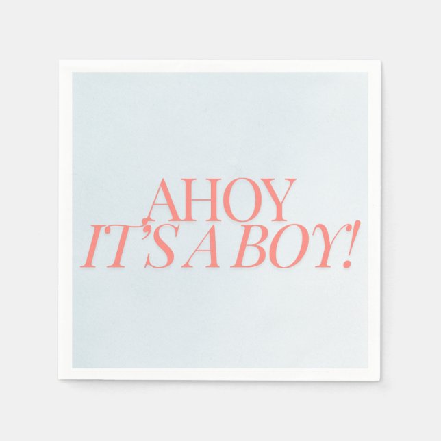 Servilleta De Papel Ahoy es un niño Baby Shower Napkins (Anverso)