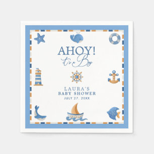 Servilleta De Papel Ahoy es un Niño Baño de Bebé Náutico Oceánico
