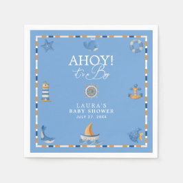 Servilleta De Papel Ahoy Es un Niño Marinero Náutico Fiesta de Bebé en