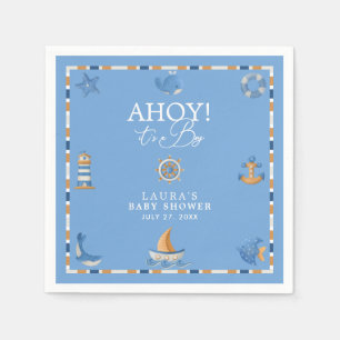 Servilleta De Papel Ahoy Es un Niño Marinero Náutico Fiesta de Bebé en