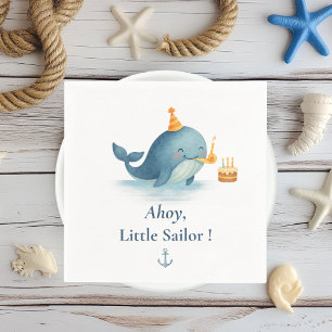 Servilleta De Papel Ahoy Little Sailor Birthday Napkin   Fiesta de bal