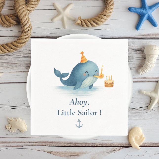 Servilleta De Papel Ahoy Little Sailor Birthday Napkin | Fiesta de bal (Subido por el creador)
