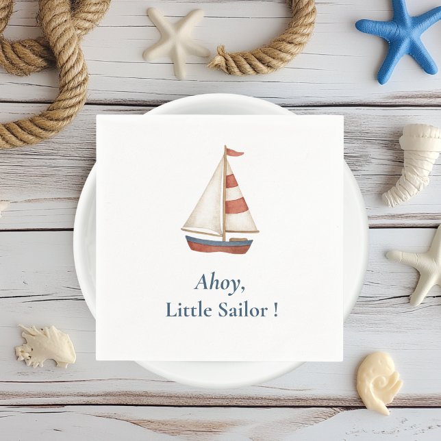 Servilleta De Papel Ahoy Little Sailor | Fiesta de Cumpleaños Náutico (Subido por el creador)