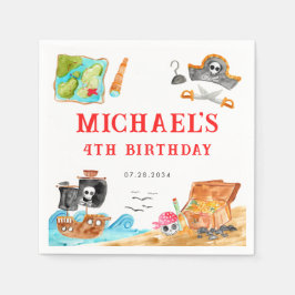 Servilleta De Papel Ahoy Shipmates Treasure Hunt Ship Pirate Cumpleaño