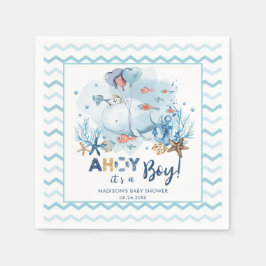 Servilleta De Papel Ahoy: un niño Baby Shower azul