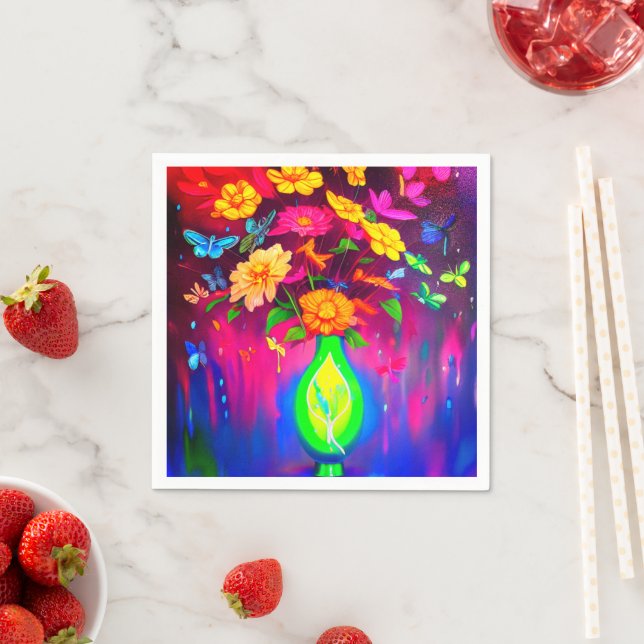 Servilleta De Papel Ai Flowers (In situ)