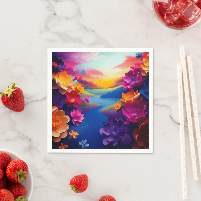 Servilleta De Papel Ai Flowers (In situ)