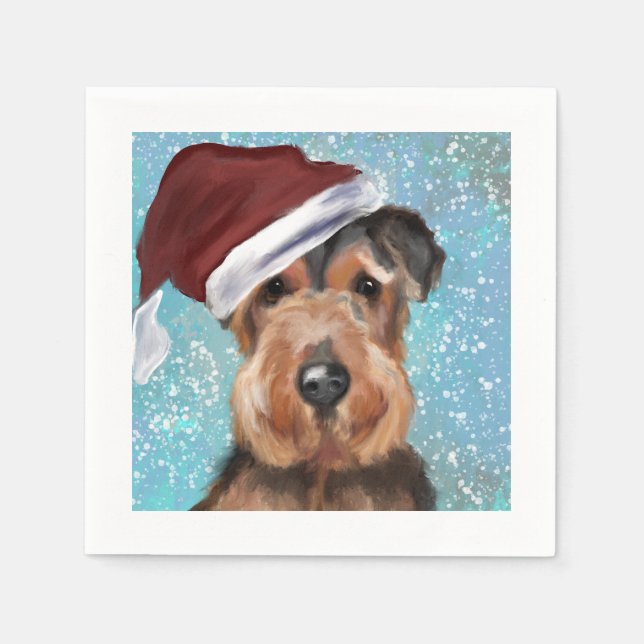 SERVILLETA DE PAPEL AIREDALE TERRIER (Anverso)
