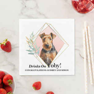 Servilleta De Papel Airedale Terrier Boda Napkins Con Foto De Perros