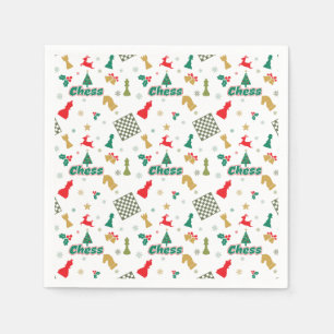 Servilleta De Papel Ajedrez navidad - Trozos, árbol, holly, reno
