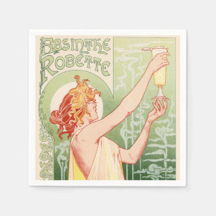 Servilleta De Papel Ajenjo Robette - poster del vintage del alcohol