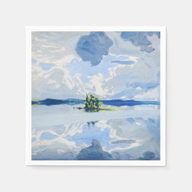 Servilleta De Papel Akseli Gallen-Kallela - Nubes sobre un lago (Anverso)