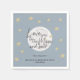 Servilleta De Papel Al papel Baby Shower Moon & Back Boy
