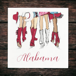 Servilleta De Papel Alabama Ladies Fashion Cowboy Boots Hats Crimson