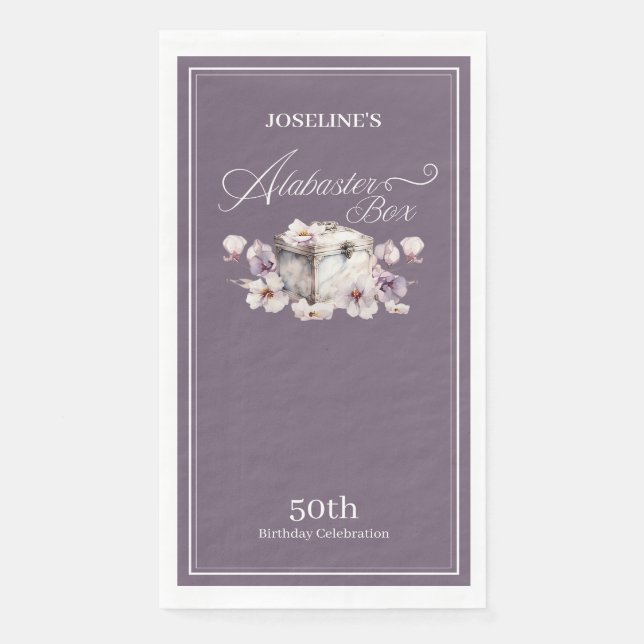 Servilleta De Papel Alabaster Box Purple Birday (Anverso)