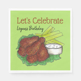 Servilleta De Papel Alas calientes de pollo Celebremos la fiesta de cu
