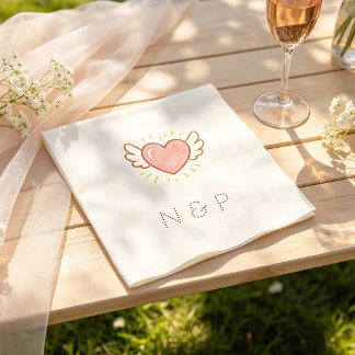 Servilleta De Papel Alas de Amor y Corazón Editables