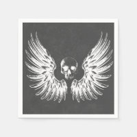 Alas de ángel de roca gris y blanco Cráneo