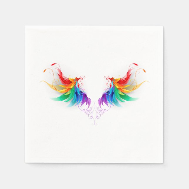 Servilleta De Papel Alas de Arcoíris Esponjosas (Anverso)