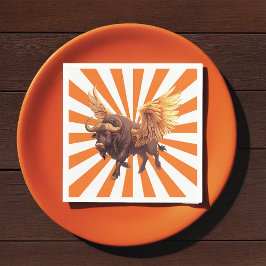 Servilleta De Papel Alas De Búfalo Con Naranja Starburst