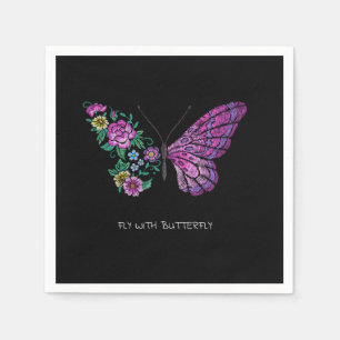 Servilleta De Papel alas de mariposas florales y mariposas florales