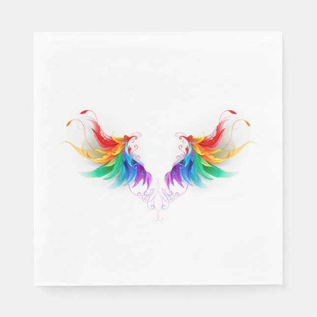 Servilleta De Papel Alas del arco iris fluidas (Anverso)