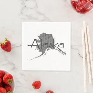 Servilleta De Papel Alaska Vintage Line Textured Chalkboard Alaskan
