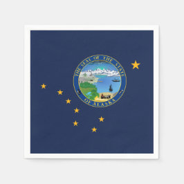 Servilleta De Papel Alaskan Flag & Seal, Flag of Alaska