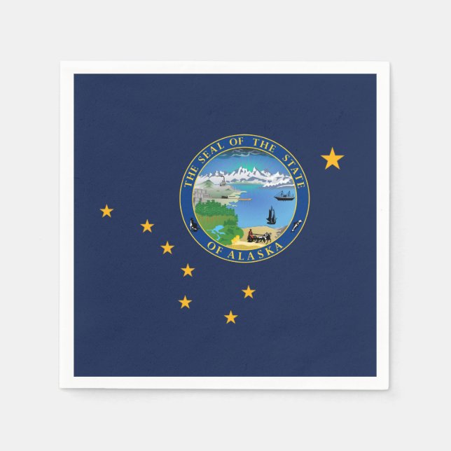 Servilleta De Papel Alaskan Flag & Seal, Flag of Alaska (Anverso)