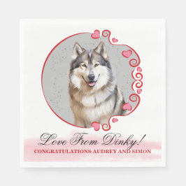 Servilleta De Papel Alaskan Malamute Boda Napkins con foto de perros